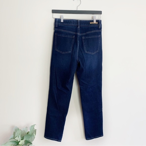[Soft Surroundings] Dark Wash Elastic Waist Straight Leg Denim Jeans - Picture 8 of 10